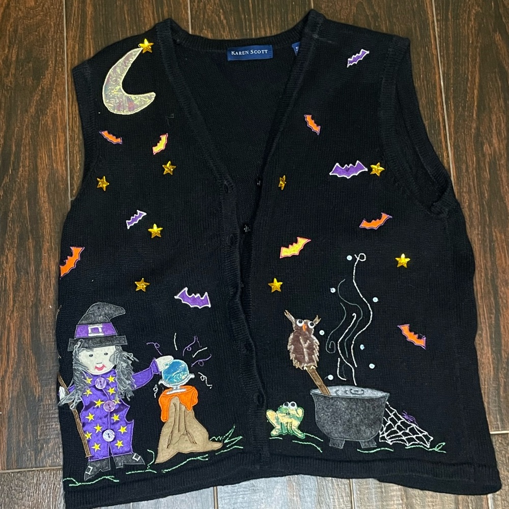 Vintage Halloween Vest Karen Scott Size Small